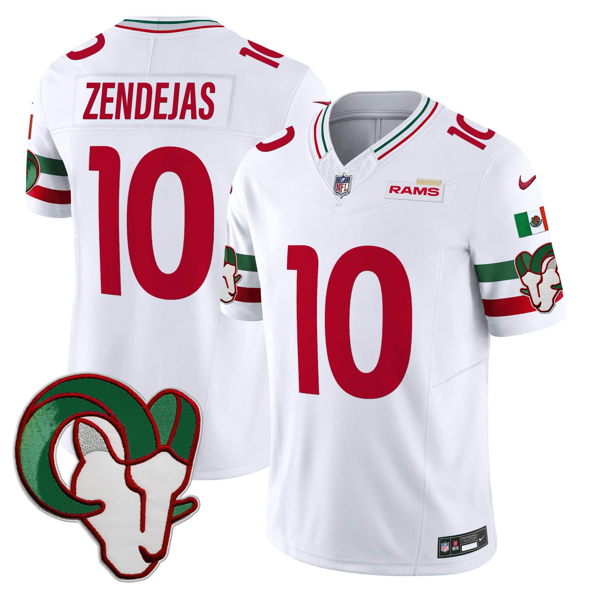 Men Los Angeles Rams #10 Zendejas White 2024 Nike Mexico Vapor Limited NFL Jersey->indianapolis colts->NFL Jersey